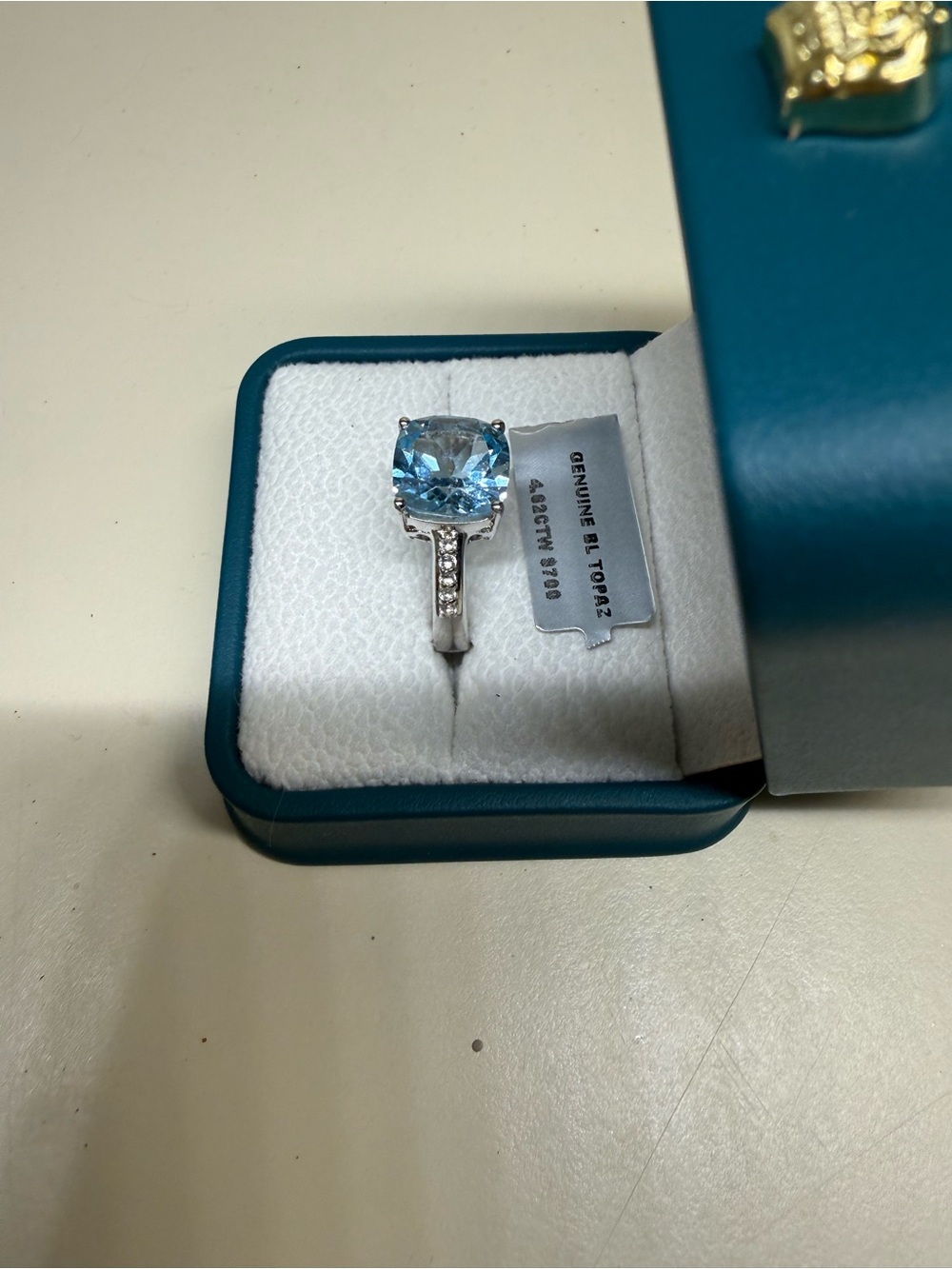 Genuine 4.62ctw blue topaz sterling silver ring , new with tag , size 7 - Picture 4 of 8